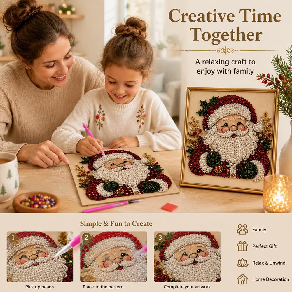 Resin Art Gift - Noel Baba İnci Sanatı DIY Kiti