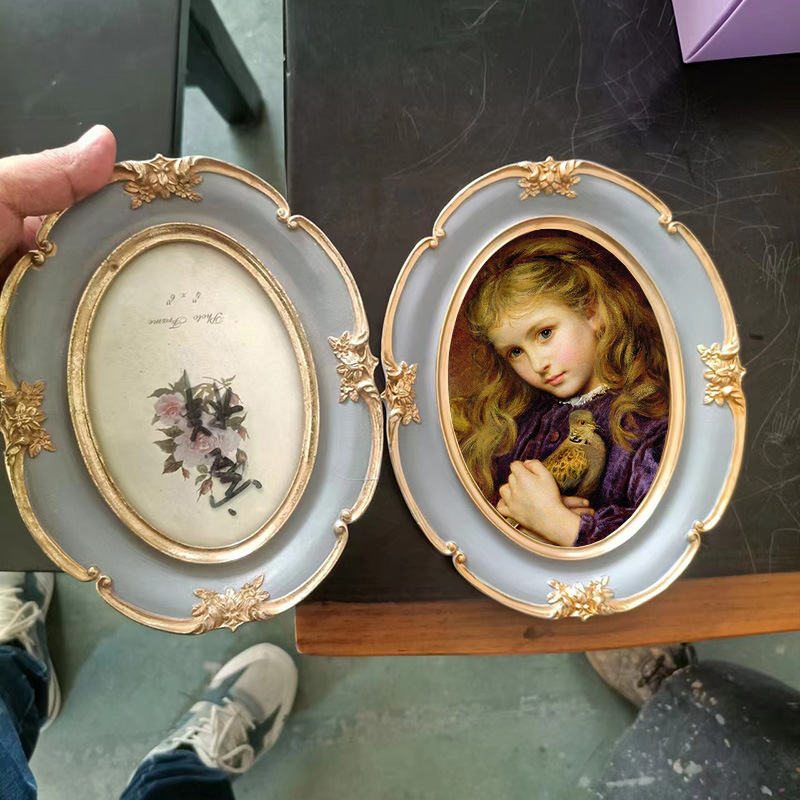 Resin Art Ideas - Avrupa Tarzı Oval Vintage Reçine Fotoğraf