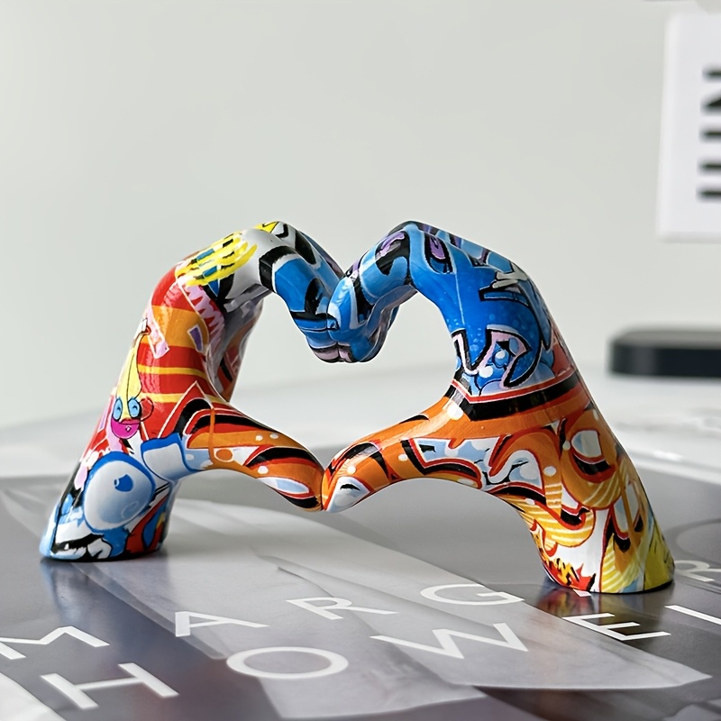 Resin Art Gift For Birthday - Kişiselleştirilmiş Renkli Kalp Sanatı Grafiti Ev