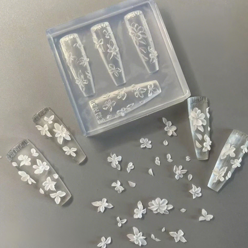 Resin Art Zone - Z. 3D Çiçekler Tırnak Kalıp DIY