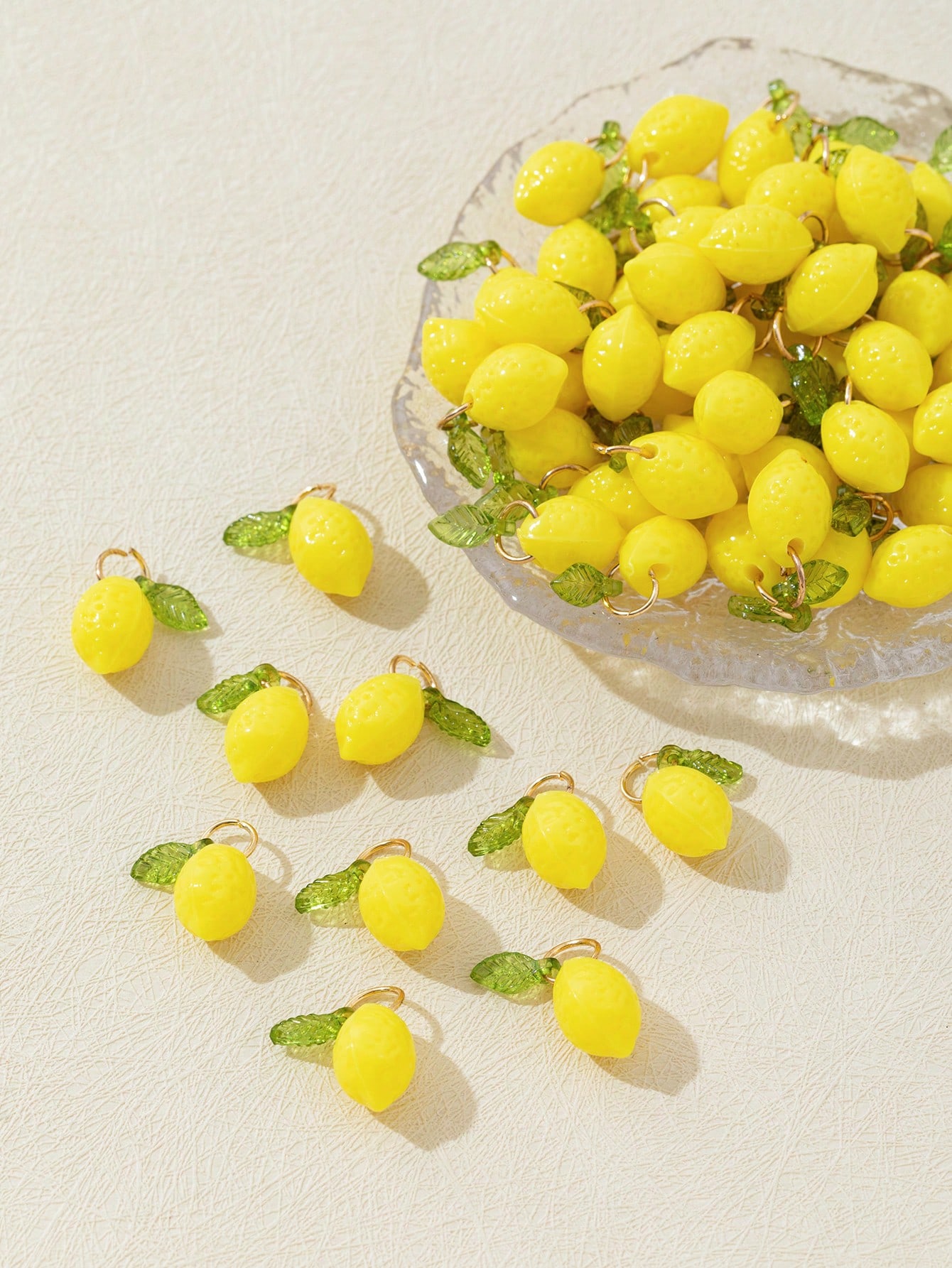 Resin Art And Decor - 10 adet 3D limon reçine takılar