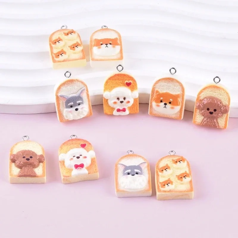 Resin Art And Decor - 10 adet sevimli tost köpek reçine