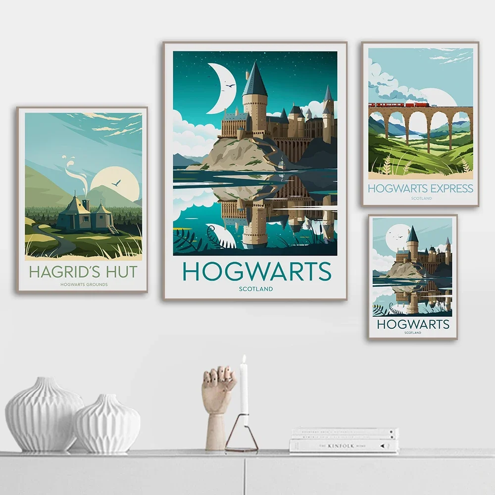 Resin Art Gift - Film Estetiği Duvar Sanatı Hogwarts Kalesi
