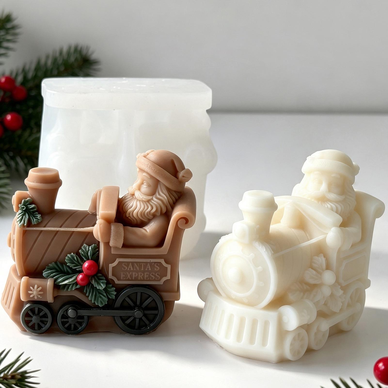 Resin Artist - Noel Mum Kalıbı Tren Şeklinde Mum