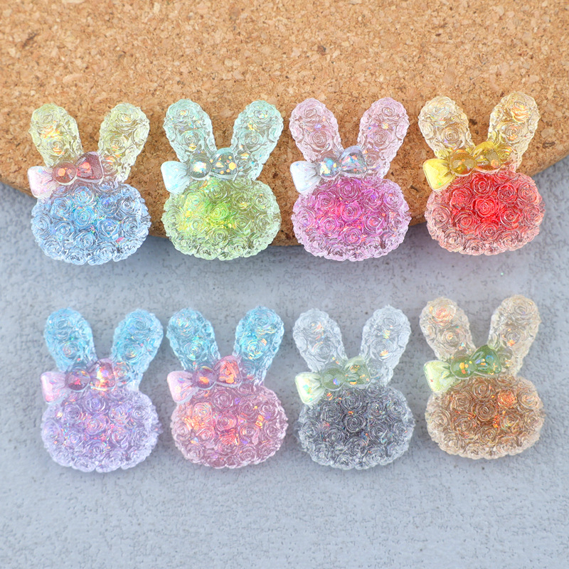 Resin Art And Decor - 5 adet 18*25mm ışıklı degrade tavşan