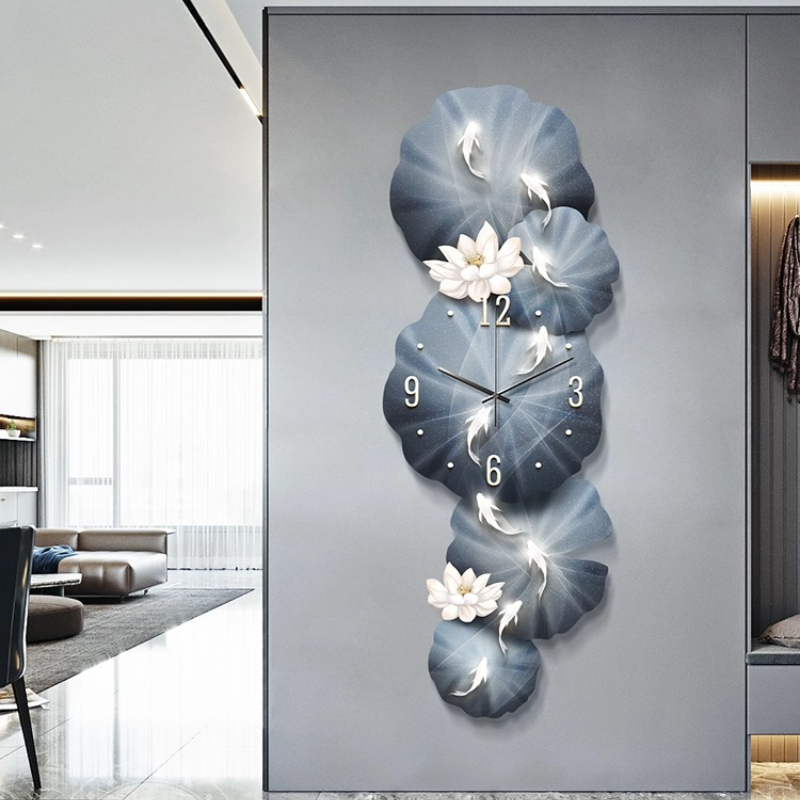 Resin Art Wall Clock - LED Sanat Duvar Saati Lüks Sessiz