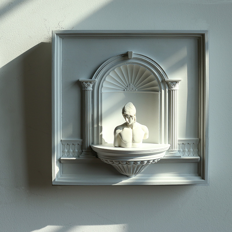Resin Art Wall Clock - ‌ Fransız Vintage Duvar Sanatı, Alçı