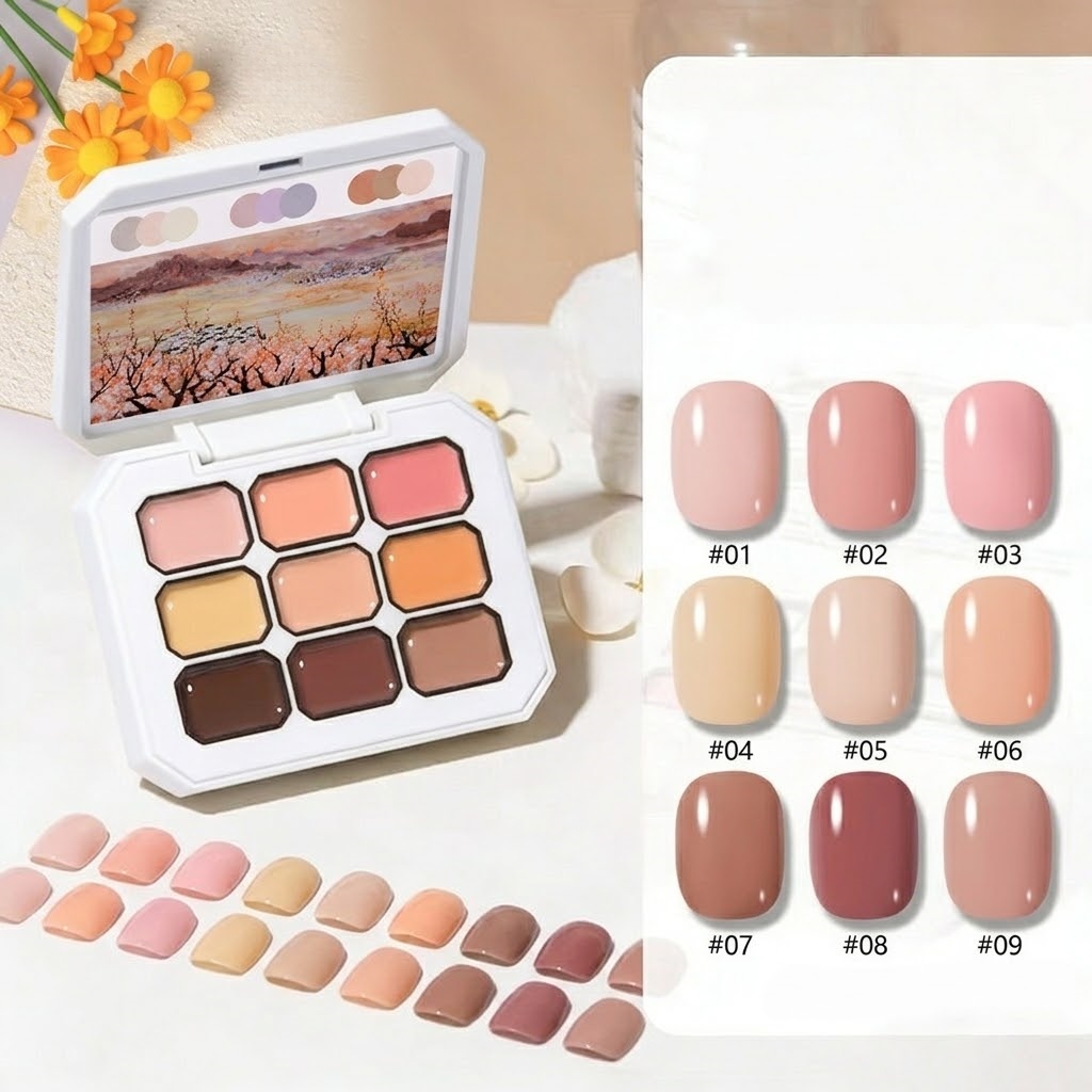 Resin Art Gel - 1 adet 9-Grid Renkli Boyama Jeli