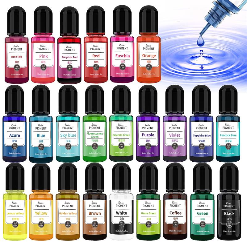 Resin Pigment Alcohol Ink - 24 renk sanat mürekkep alkol reçine