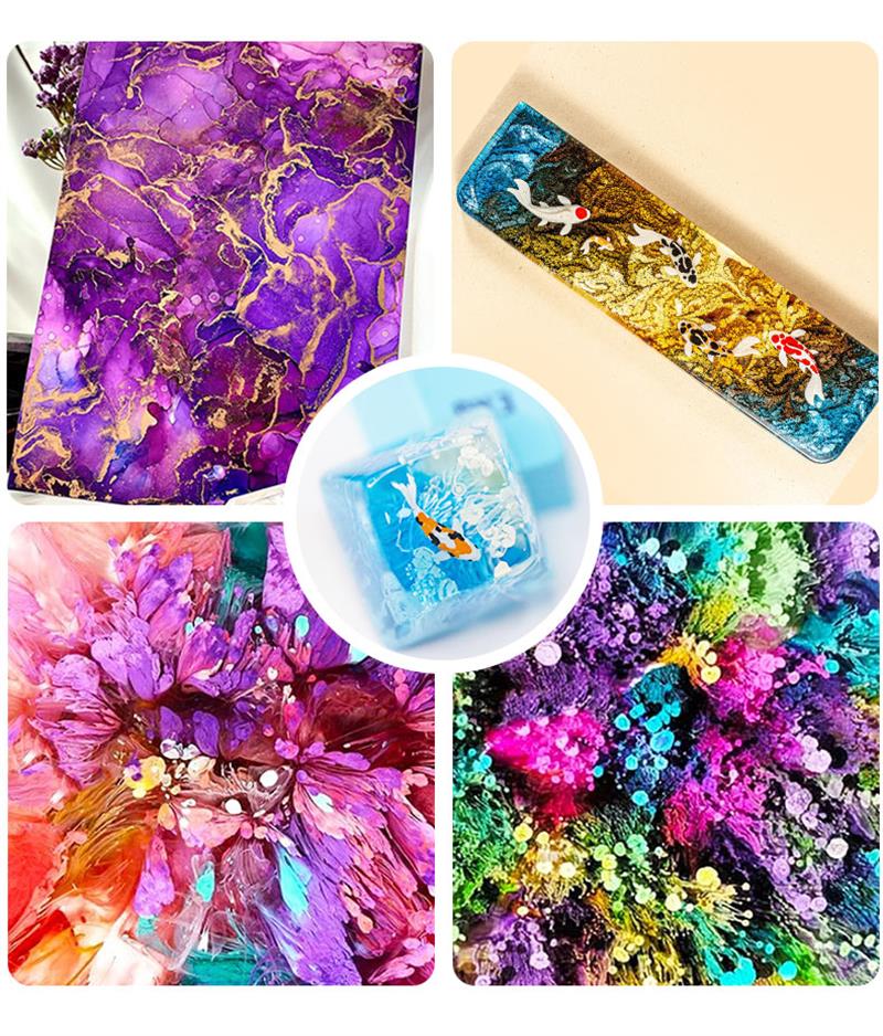 10ml/şişe 22 renk alkol mürekk - Resin Pigment Alcohol Ink incelemesi ve fiyatı