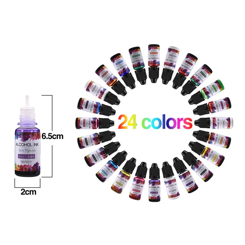 24 renk/Set 10ml reçine Pigmen - Resin Pigment Alcohol Ink incelemesi ve fiyatı