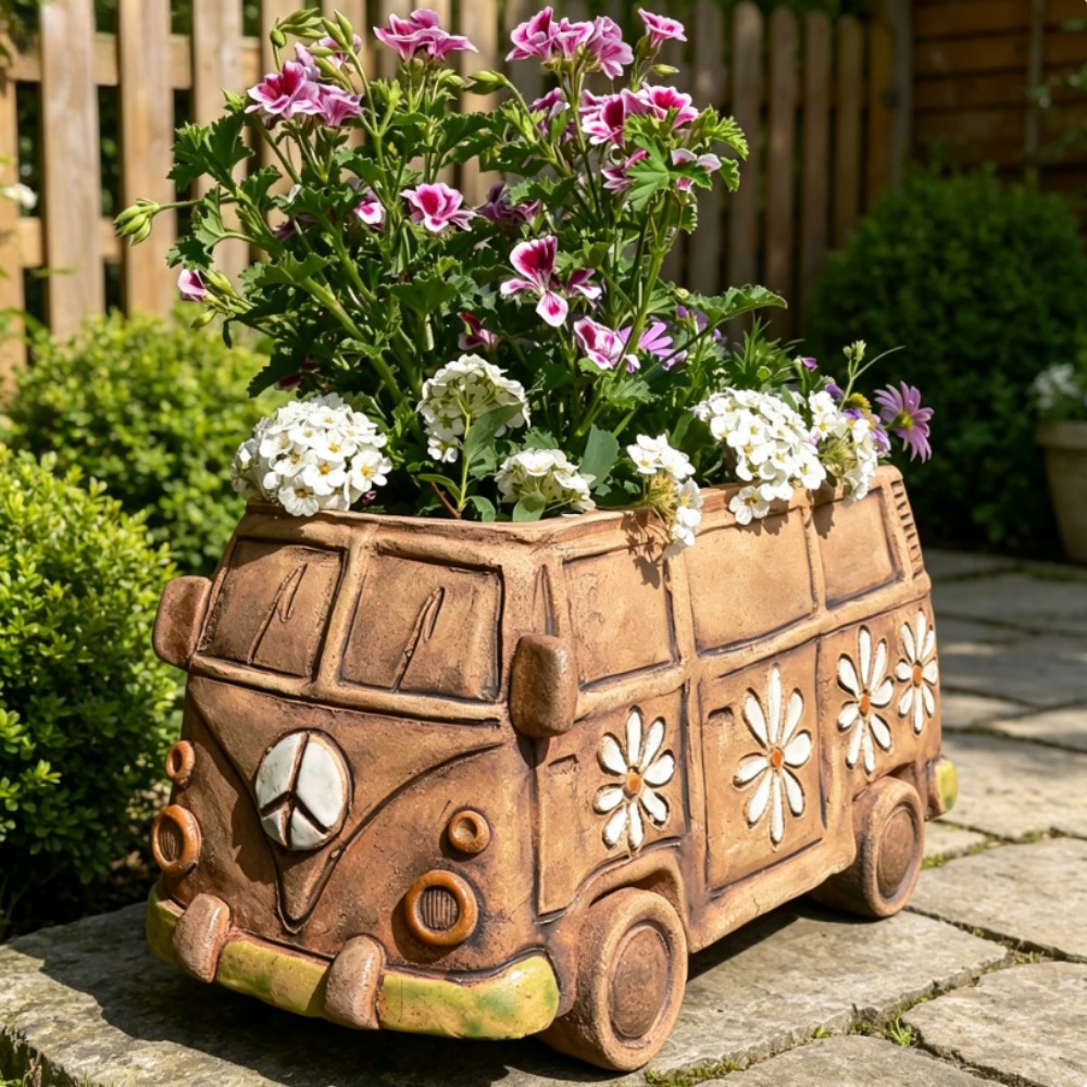 Vintage Hippi Van Reçine Saksı - Resin Art And Wood incelemesi ve fiyatı