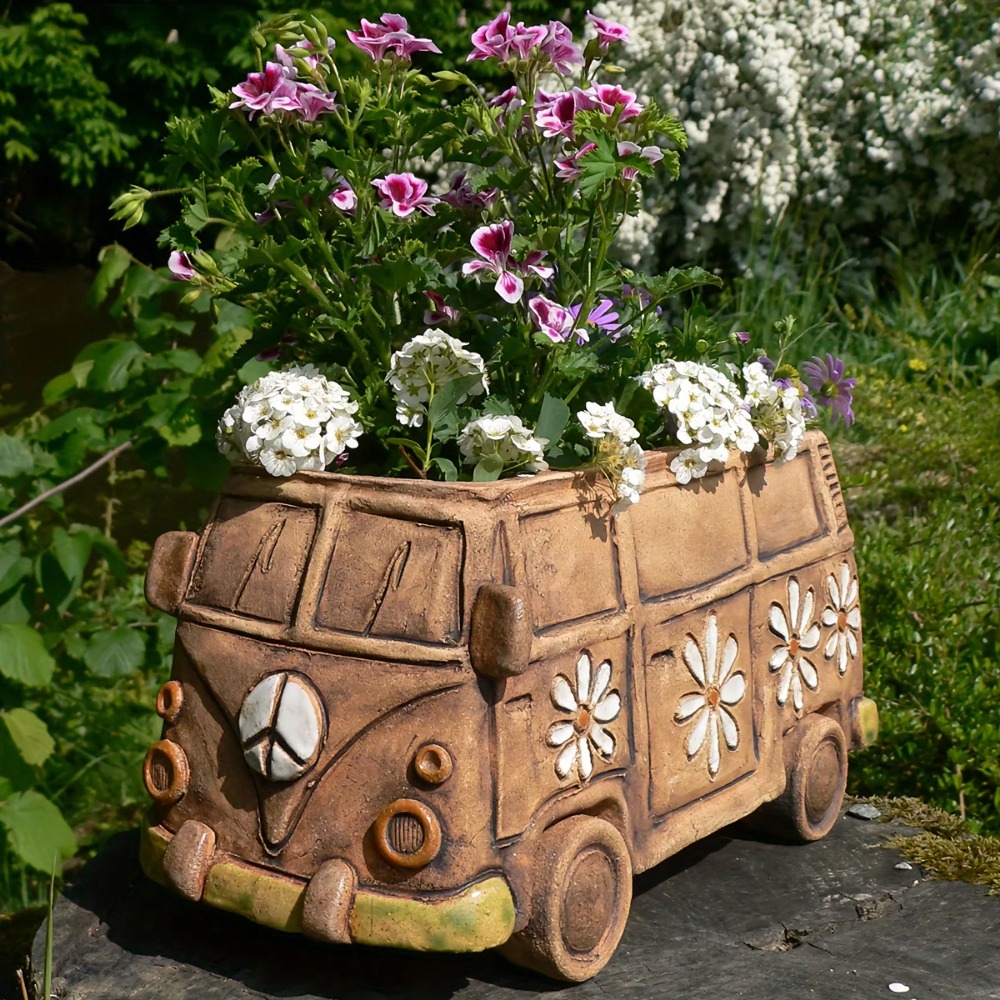 Vintage Hippi Van Reçine Saksı - Resin Art And Wood incelemesi ve fiyatı