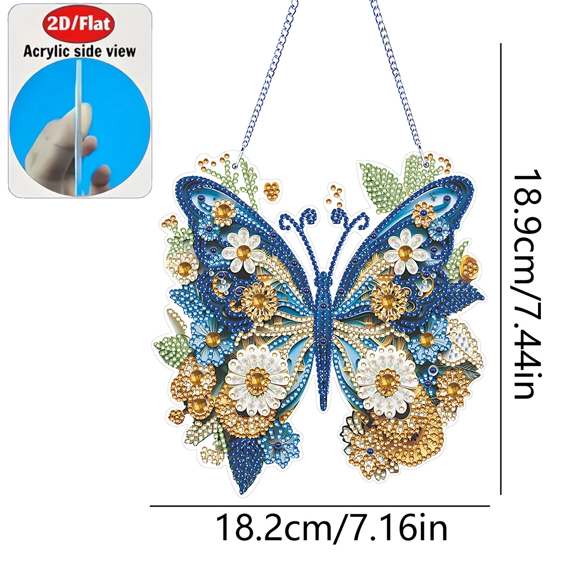 2D Düz Kelebek Süsü Akrilik El - Resin Art Gift For Birthday incelemesi ve fiyatı