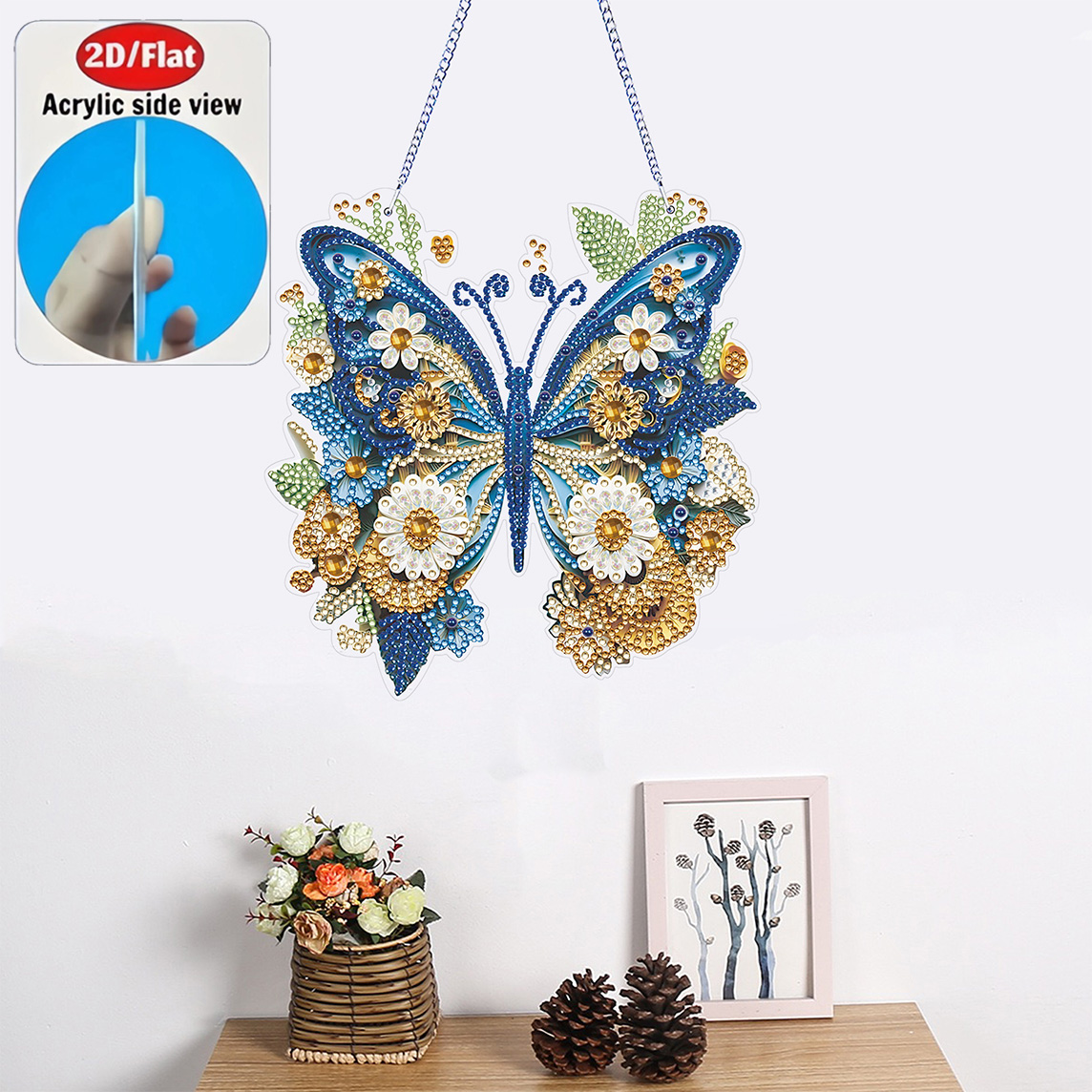 2D Düz Kelebek Süsü Akrilik El - Resin Art Gift For Birthday incelemesi ve fiyatı