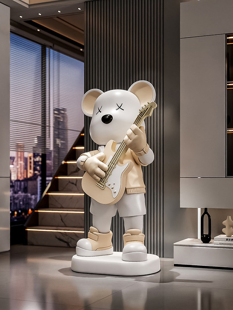 Gitar Aşk Ayı Heykeli Kumbara  - Resin Art Gift For Birthday incelemesi ve fiyatı