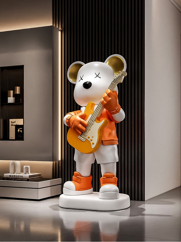 Gitar Aşk Ayı Heykeli Kumbara  - Resin Art Gift For Birthday incelemesi ve fiyatı