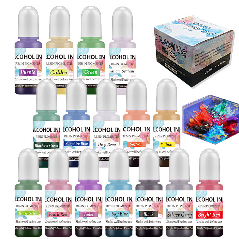 Bir Set mürekkep alkol reçine  - Resin Pigment Alcohol Ink incelemesi ve fiyatı